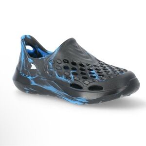 Black and Blue Slip-On Clogs